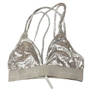 Vitoria Secret Pink Crushed Velvet White Bra XS